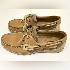 Sperry Women’s Bluefish 2 Eye Leather Boat Shoe Linen/Oat Leather 8.5 M
